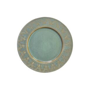 Set of 3 COVENTRY Parthenon Green Ribbed Embossed Leaves 9" Salad Plates